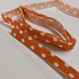 Ruban 1,5 cm x 2m thermocollant rouge pois blancs