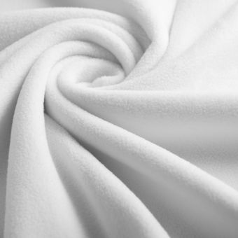 Tissu polaire uni recyclé blanc
