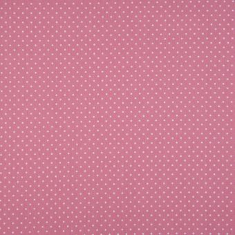 Tissu popeline coton à motifs mini pois rose