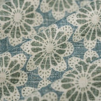 Tissu bachette Éloîse bleu vert 