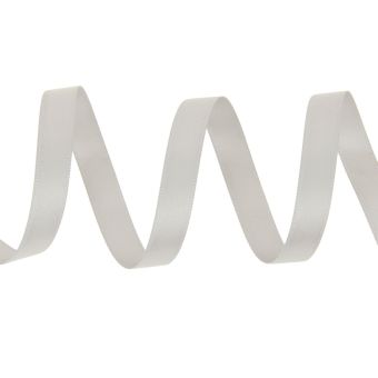 Ruban satin double face 9 mm argent