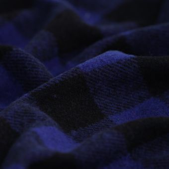 Tissu côtelé carreaux losanges bleu électrique