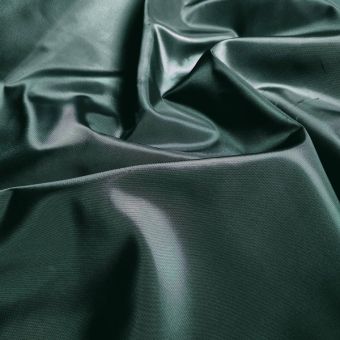 Coupon De Tissu Satin Polyester - 3m X 1,50m - Vert Foncé à Fines Rayures - Neuf