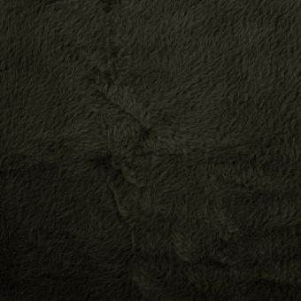 Tissu lainage poils courts uni marron
