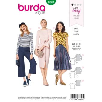 Patron Burda 6328 - T-shirt pour femmes du 36 au 46