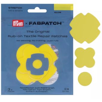 Lot de 3 patchs réparation Rub-On stretch jaune - Prym