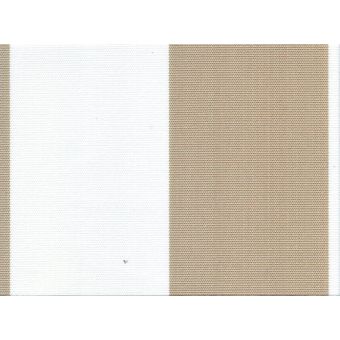 Tissu Polyskin outdoor anti-uv traitement Teflon rayé beige blanc 150 cm