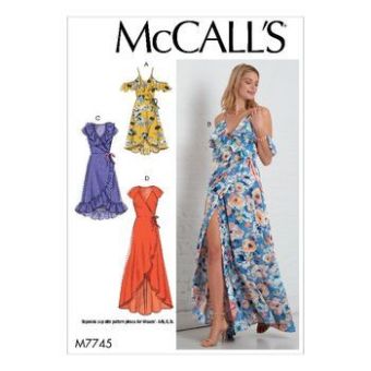 Patron Mccall's 7745 A5 - Robe longue cache-coeur 34-42