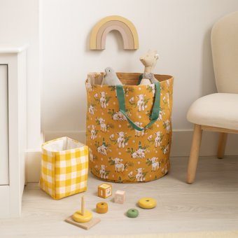 Sac a jouet Yvon le mouton camel 35 x 45 cm