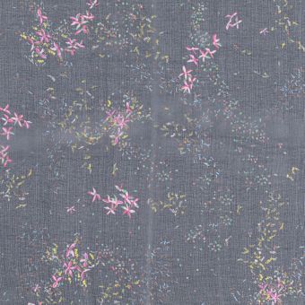 Tissu Liberty soie crêpe noir petites fleurs