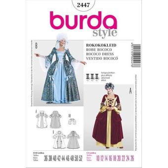Patron Burda 2447 Historique robe rococo
