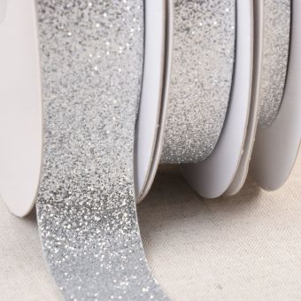 Ruban scintillant argent 15 mm