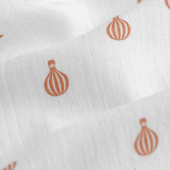 Tissu lange imprimé montgolfières oranges