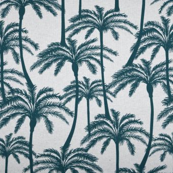 Tissu bachette enduit linenlook palmier canard