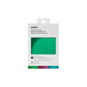 Cricut 24 feuilles transfert foil lot bleu - vert - violet - blanc 10,1 x 15,2 cm