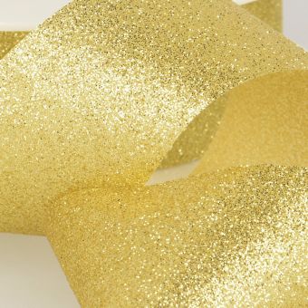 Ruban paillettes or jaune 20mm