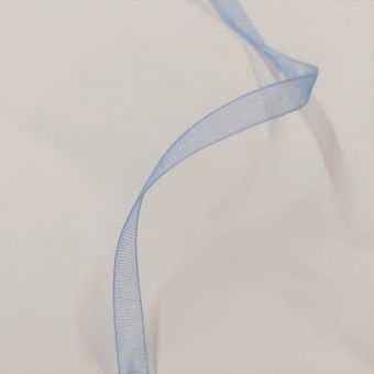Ruban organza 6 mm bleu