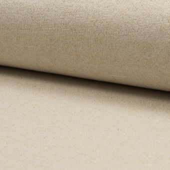 Tissu jersey bord-côte tubulaire lurex beige