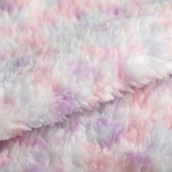 Tissu sherpa douce tie dye rose
