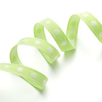 Galon pois brodé vert 10 mm