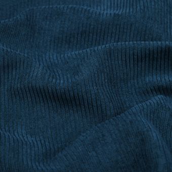 Tissu velours côtelé fin pétrole