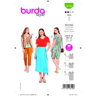 Patron Burda 6119 t-shirt du 34 au 44