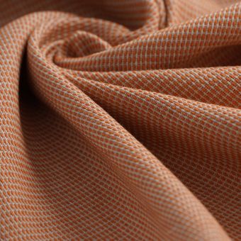 Tissu double natté lainage abricot
