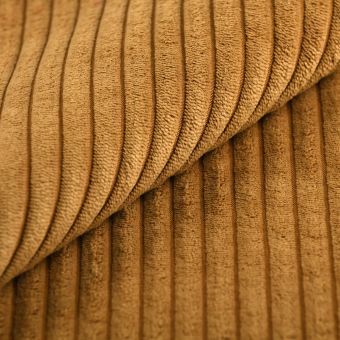 Tissu velours large côte rocket ocre foncé