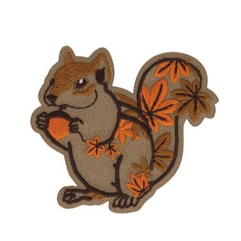 Lot de 3 écussons animaux fleuris écureuil 51x46mm