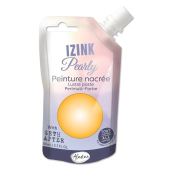 Peinture textile 3D nacrée izink pearly or - golden glow 80 ml