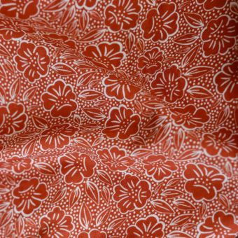 Maille jersey sweat léger coton bio florilège ocre - Lise Tailor