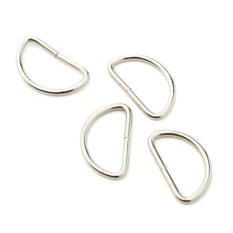 Anneaux en D pour anse de sac 25mm - Nickel