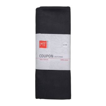 Coupon de cretonne uni 150x100cm noir