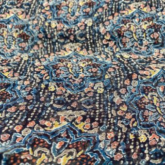 Tissu crêpe 100% soie Liberty bleu