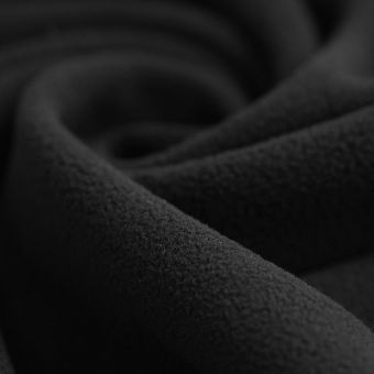 Tissu polaire uni recyclé noir