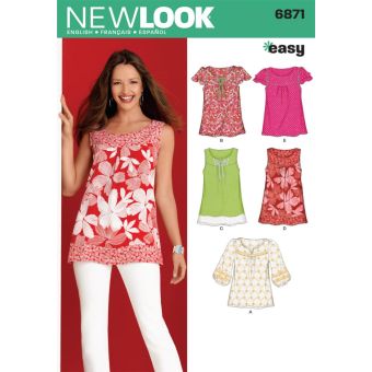 Patron New Look 6871 - t-shirt tunique femme