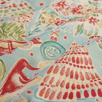Tissu de Noël jacquard gobelin vintage