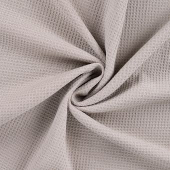 Tissu éponge nid d'abeille verso bouclette uni taupe