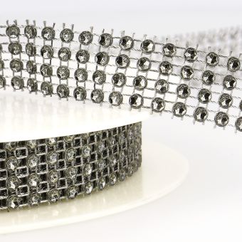 Galon strass 30mm noir