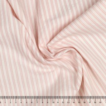 Tissu seersucker rayure double rose