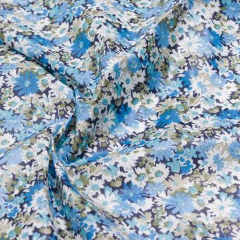 Coupon Liberty coton enduit floral bleu clair 50 x 65 cm