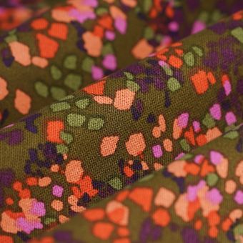 Tissu bachette tachiste kaki