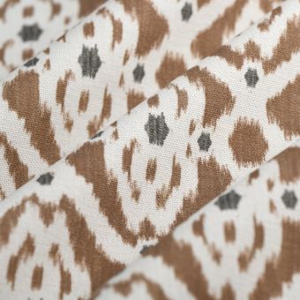 Tissu bachette émerisé Majorque blanc marron