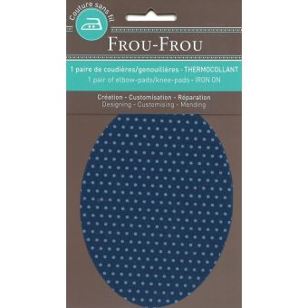 Thermocollant genou/coude pois bleu intense 7.4 x 9.6 cm