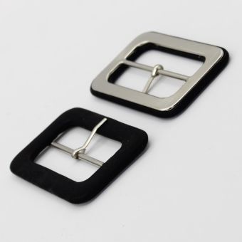 Boucle ceinture rectangle fantaisie 50 mm noir