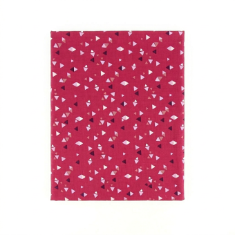 Coupon tissu 100% coton triangles géométriques 45x55cm rose fuchsia