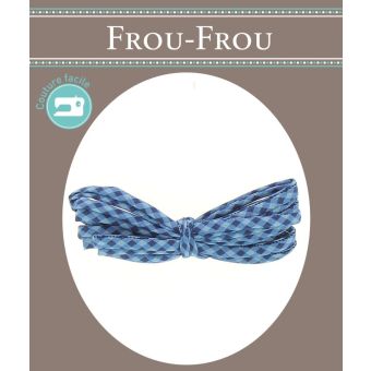 Cordon spaghetti 7 mm x 2 m vichy bleu