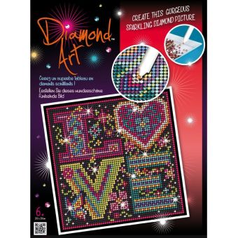 Tableau sequin art strass et diamants "Love"