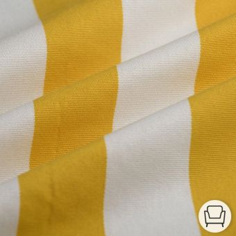 Tissu toile transat rayure 5 jaune 44 cm