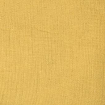 Tissu double gaze uni bio jaune curry